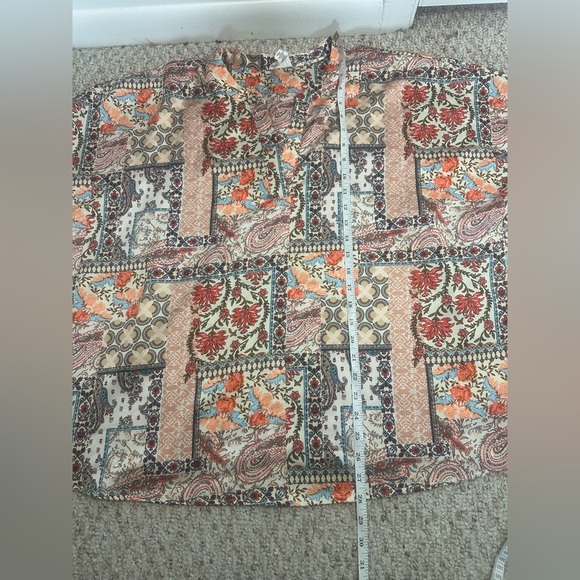 Nicole Miller Patchwork Blouse - Orange and Cream - Picture 7 of 7